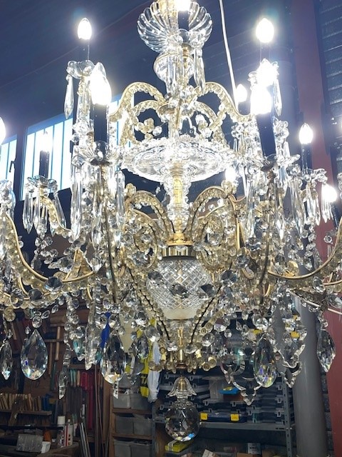 An imposing 24-light Baccarat chandelier