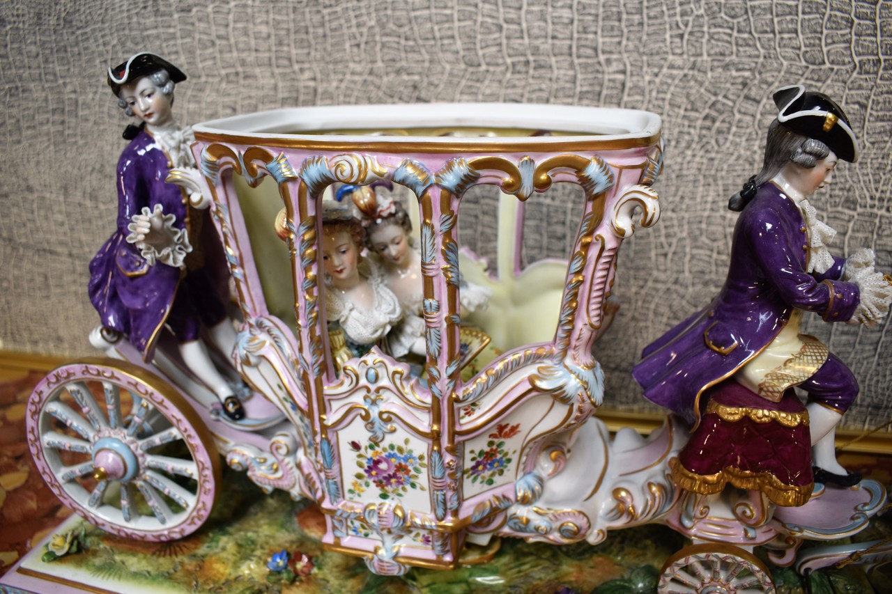 Carriage Volkstedt Thuringen Porcelain early 20th century