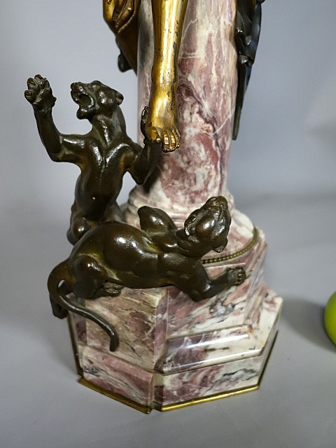 Charmeuse de Panthères Bronze Sculpture by Louis Robert Carrier