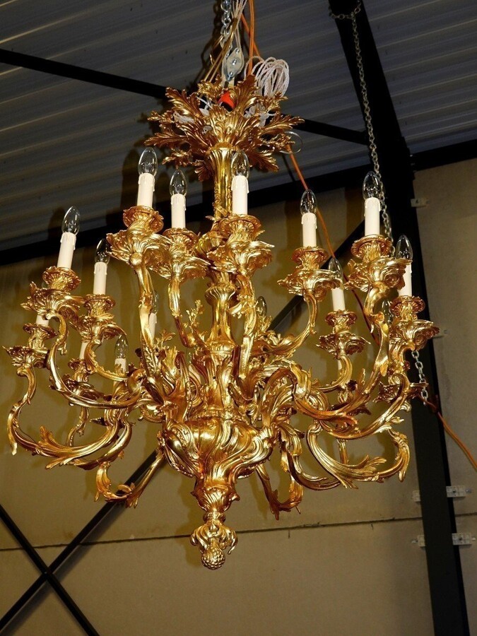 Gilt bronze rococco chandelier