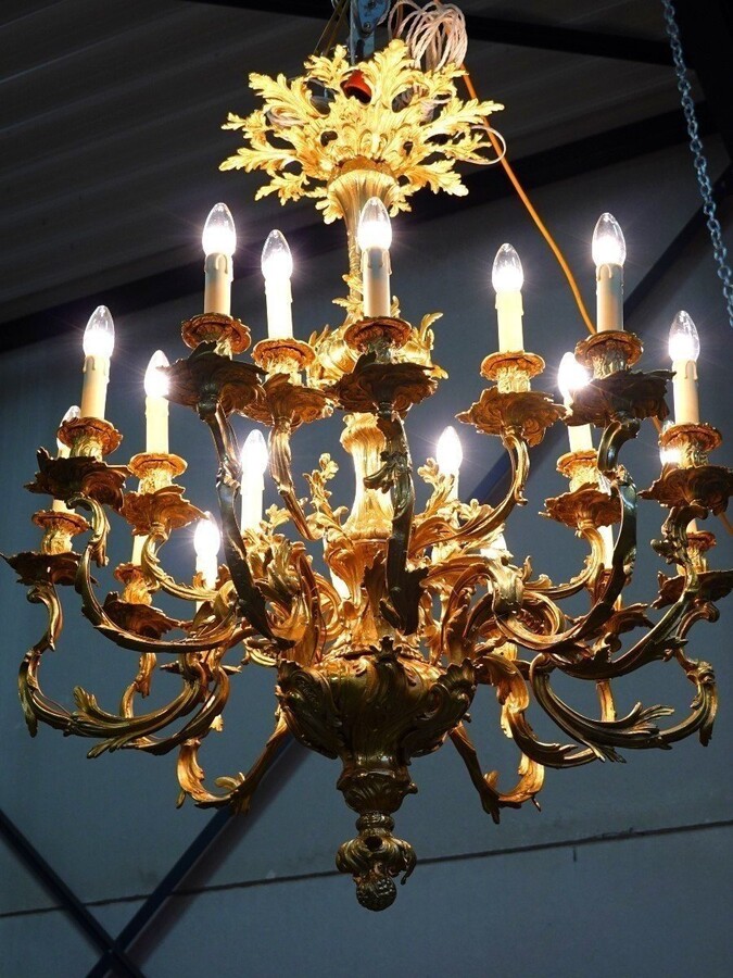 Gilt bronze rococco chandelier