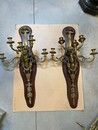 Monumental pair of Louis XVI wall lights 