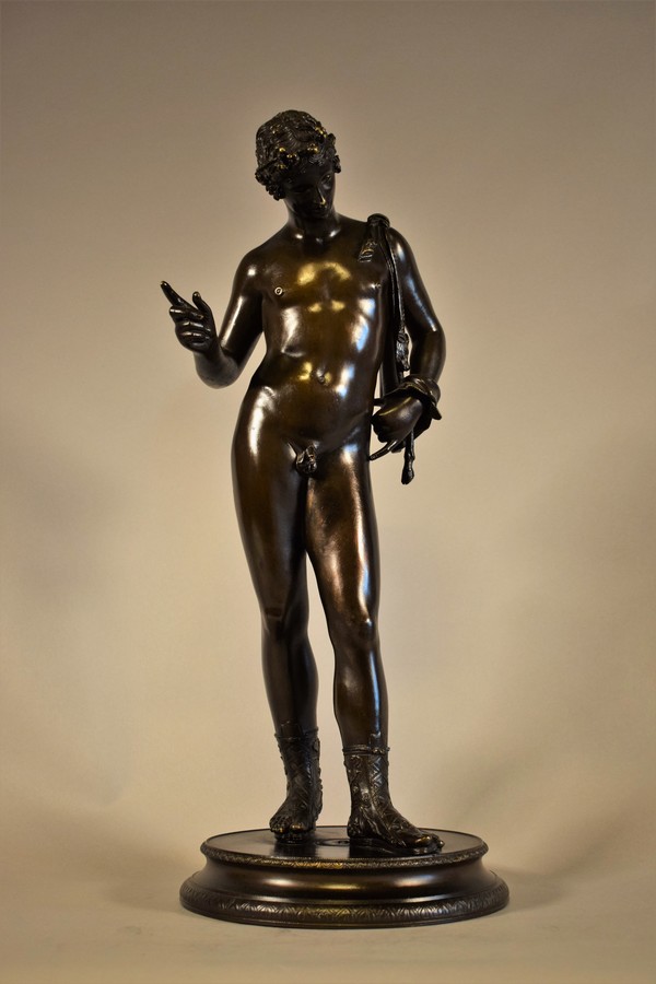 Narcissus Grand Tour bronze sculpture Italy late 19th century