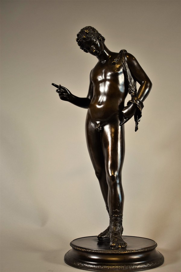 Narcissus Grand Tour bronze sculpture Italy late 19th century