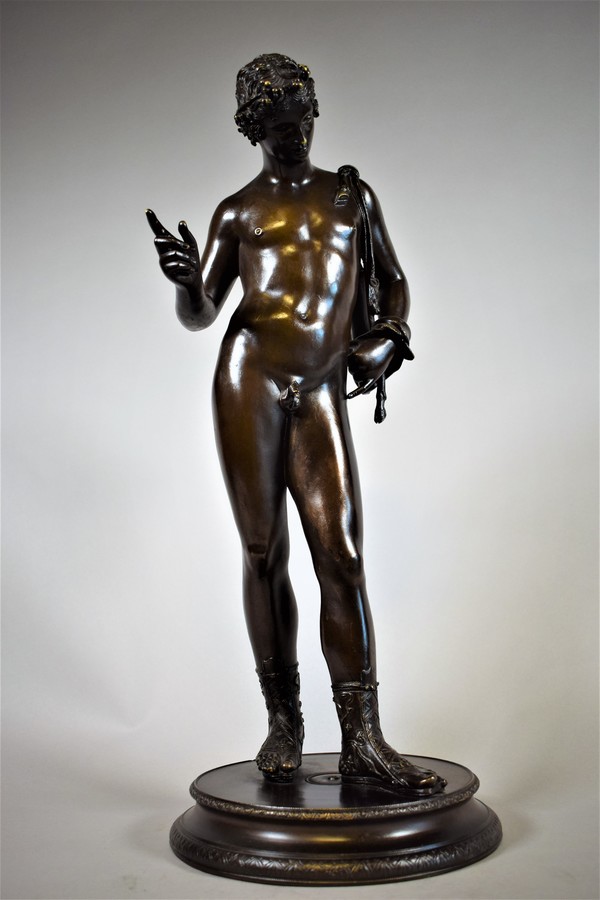 Narcissus Grand Tour bronze sculpture Italy late 19th century