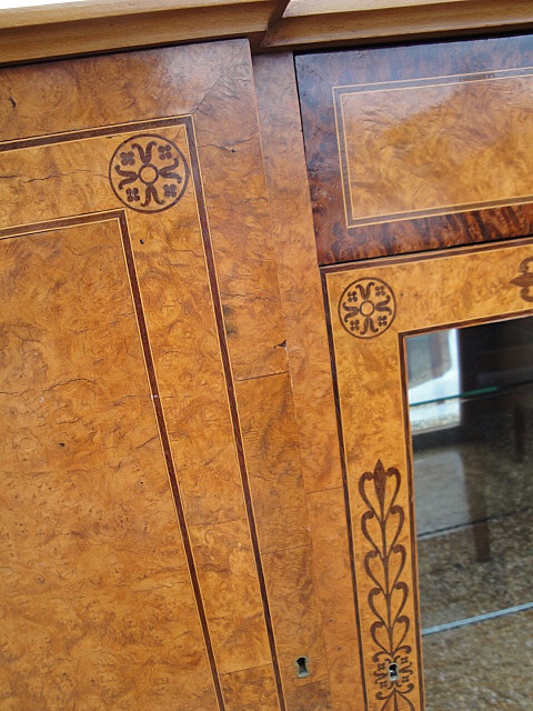 Neo-classical Style Dining Room Suite Amboyna Burl Wood Marquetry France circa 1920