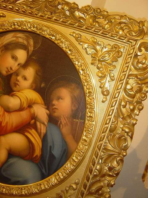 Painting Holy Family inspired by Rafaels Madonna della Sedia