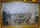 Painting signed A. Baumgartner (Stoiloff) The Fishmarket