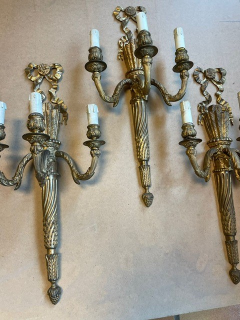 Set of 4 Louis XVI wall lights 